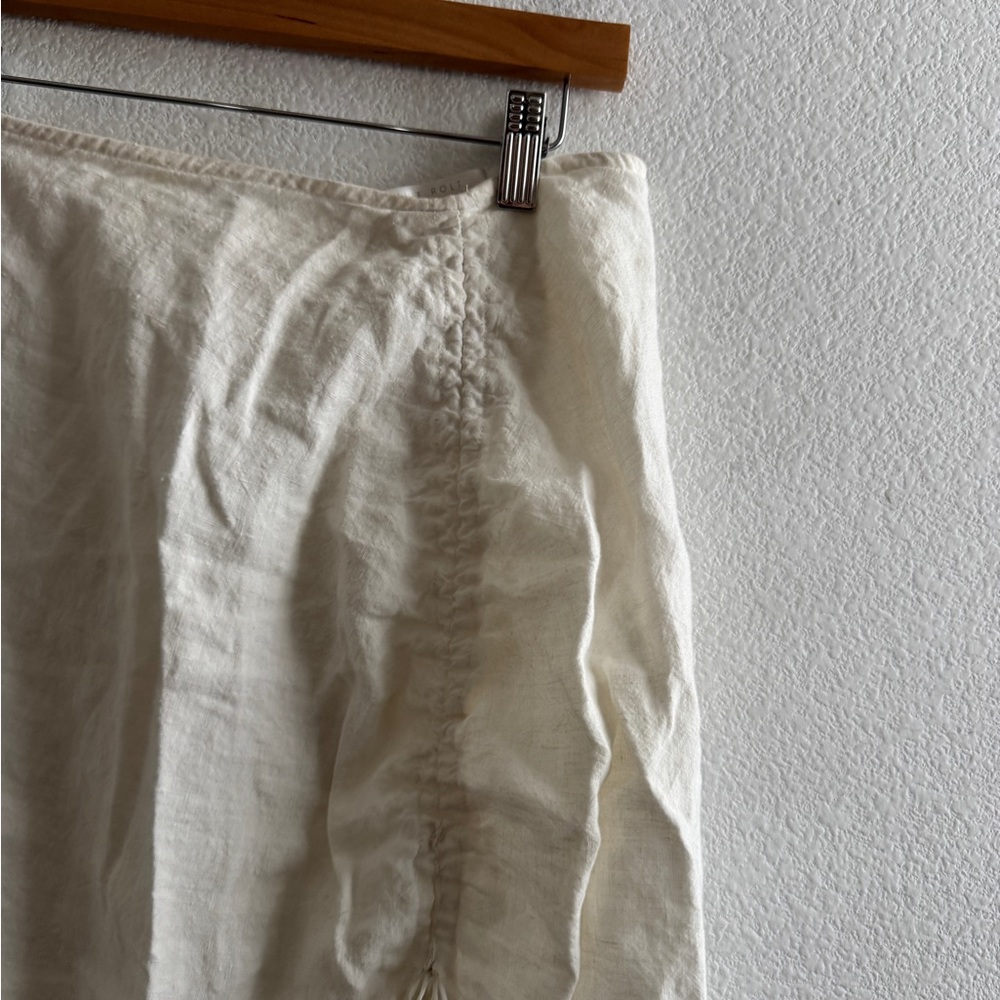 Natalie Rolt Bellini Linen Skirt White Maxi Cover Up Resort - Picture 2 of 10
